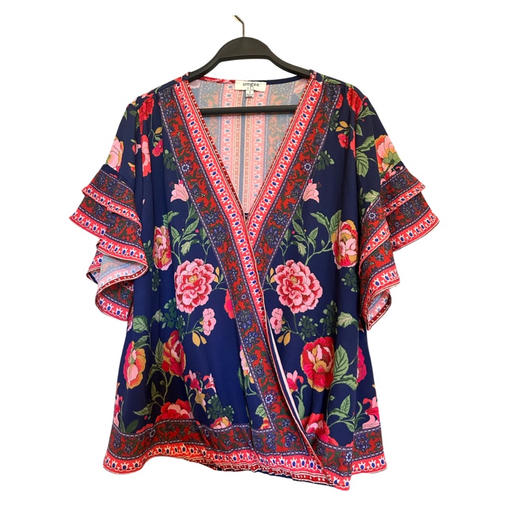 Umgee Floral Print Blouse